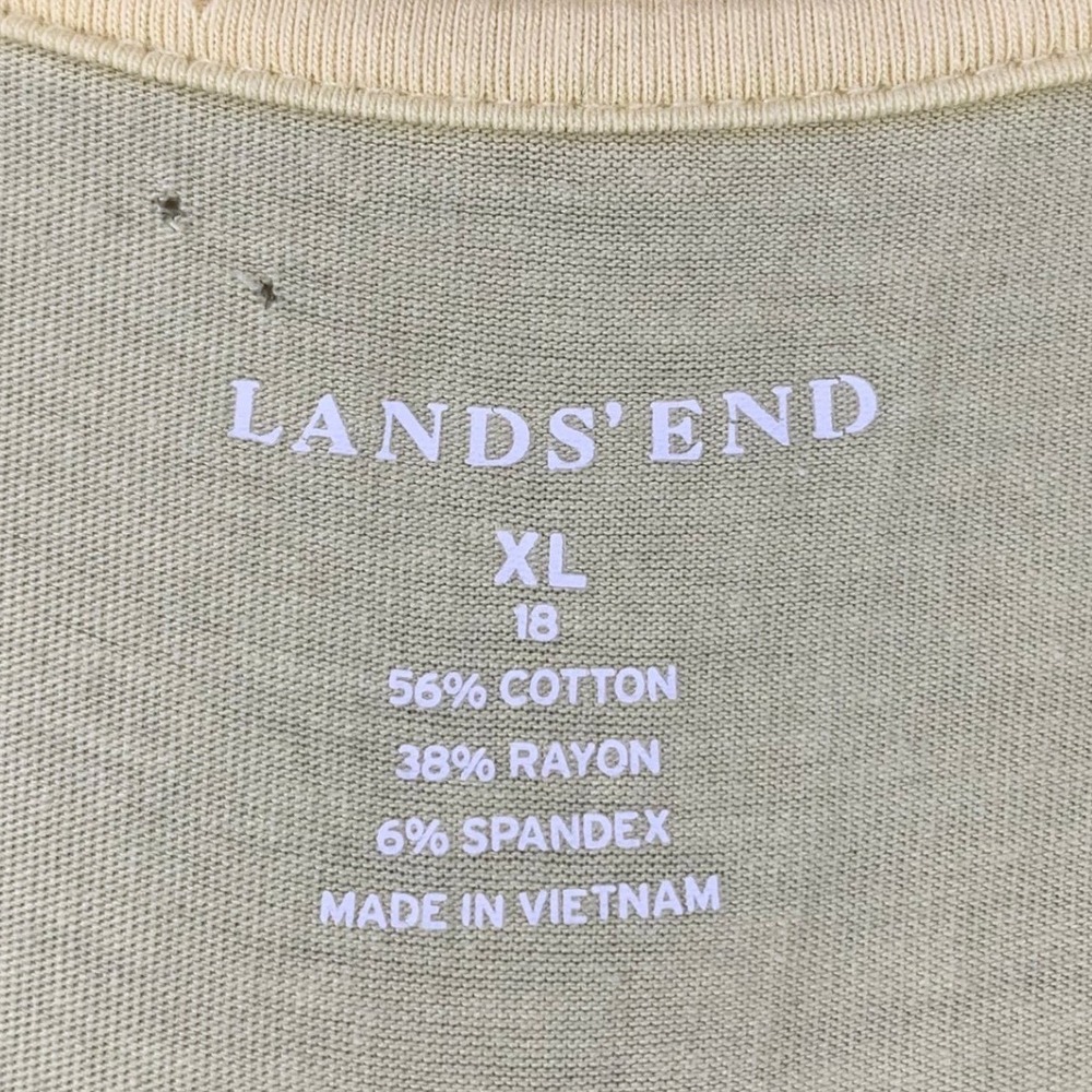 Lands End Scoop Neck T-Shirt Women XL Yellow Casual Short Sleeve Cotton Blend - Picture 4 of 7